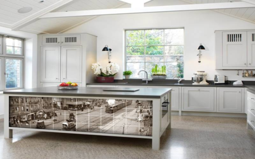 Kitchen island with street view