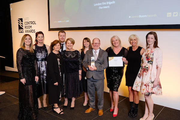 london fire brigade (two watch) received the team of the year award, sponsored by red box recorders and represented by alex robson.