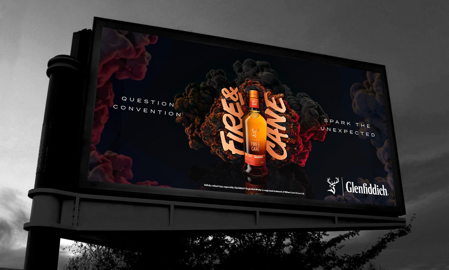 Glenfiddich Fire and cane OOH