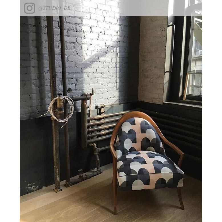Imogen Heath Interiors Linen Fabric - Viaduct Blue upholstery