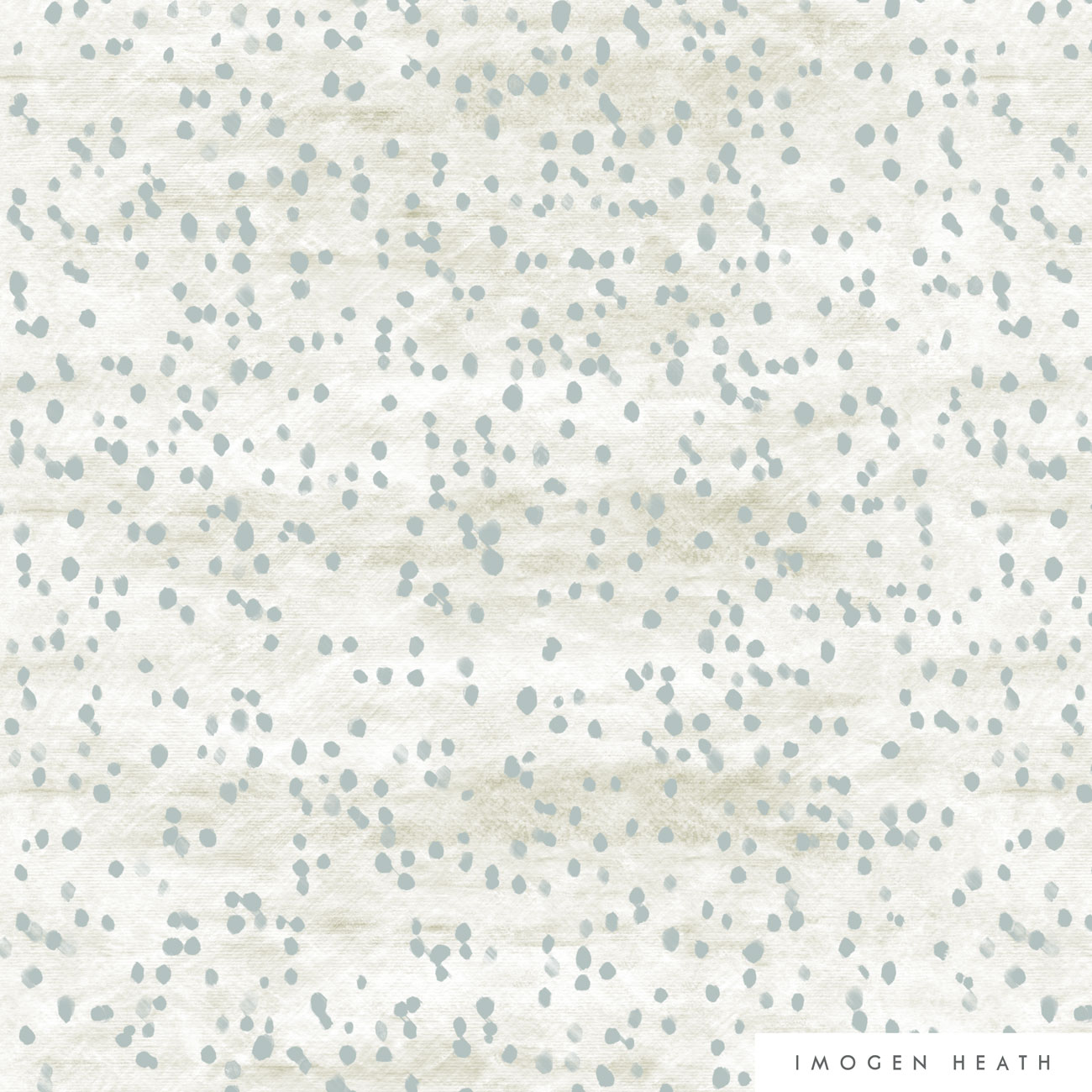Imogen Heath Interiors Fabric Linen - Dorothy in Grey - organic spot pattern
