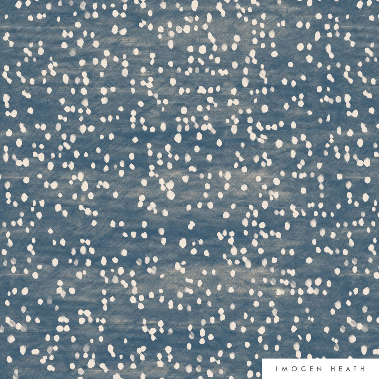Imogen Heath Interiors Fabric Linen - Dorothy in Pink Denim - organic spot pattern