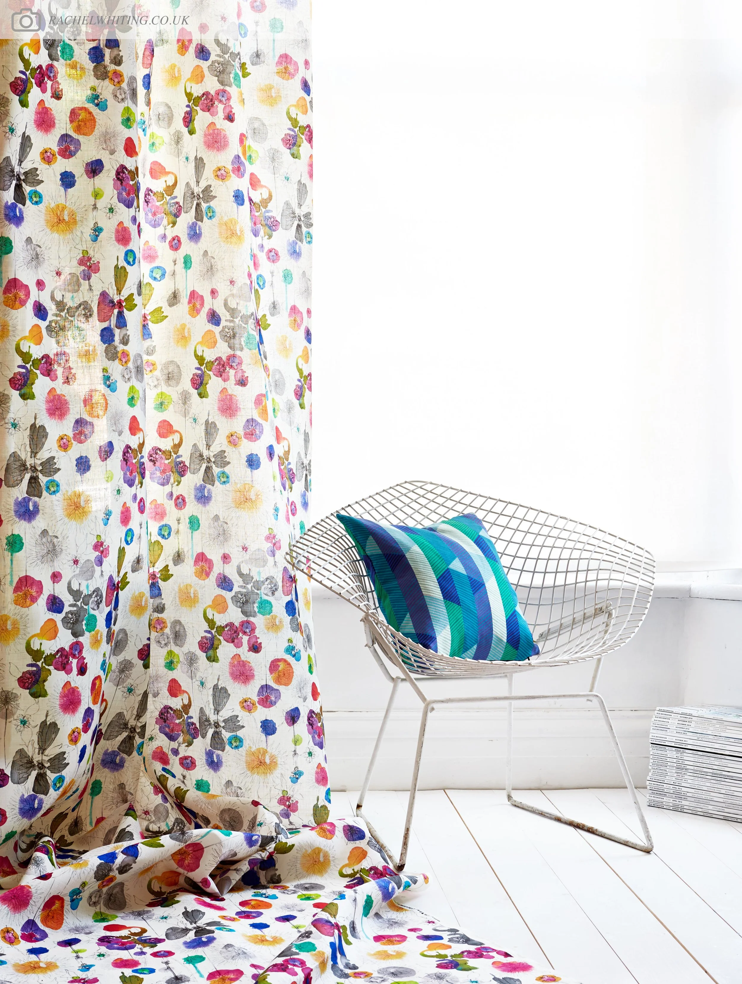 Imogen Heath Interiors Drapery Linen Fabric 'Dahlia'