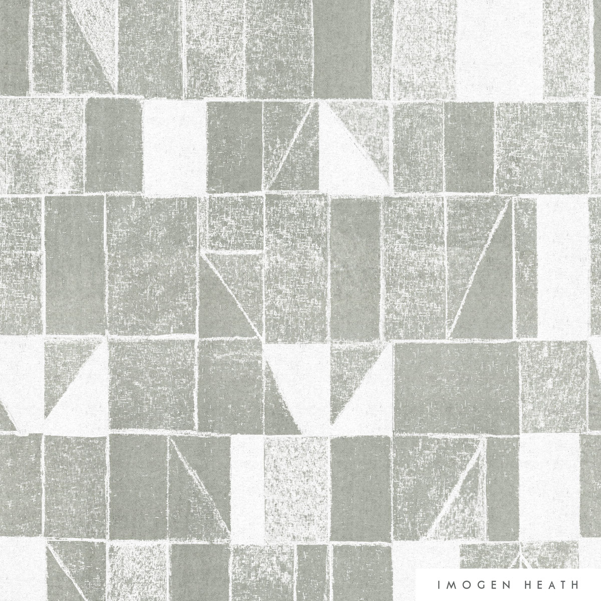 Imogen Heath Interiors Fabric - Vista in Grey - geometric pattern