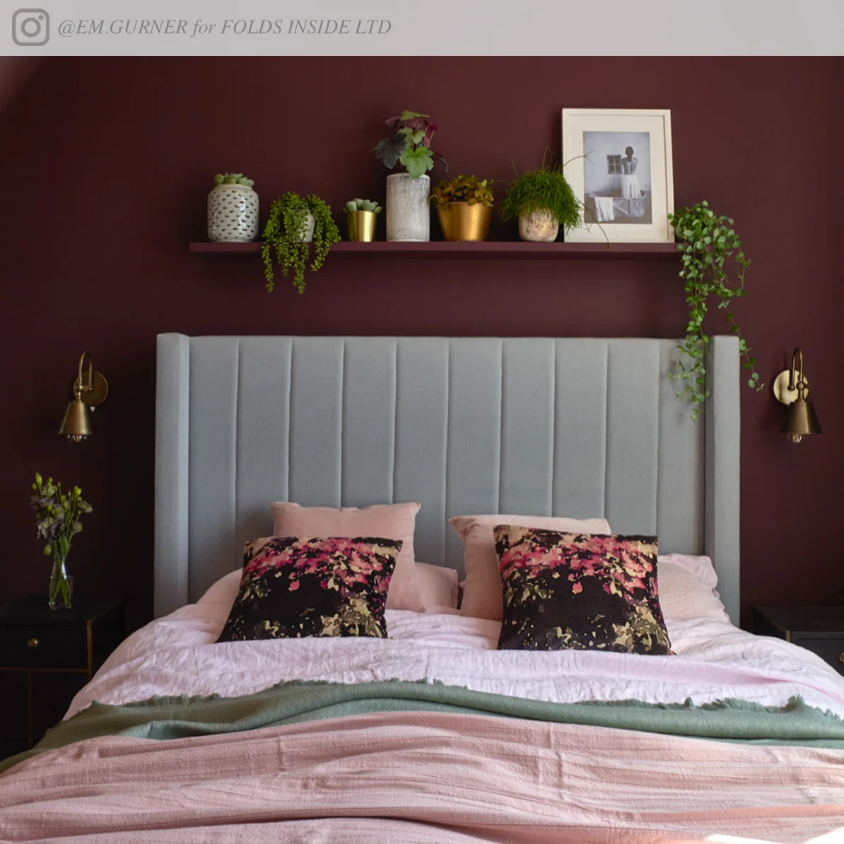 Imogen Heath Interiors Velvet Fabric - Sophy Pink cushions
