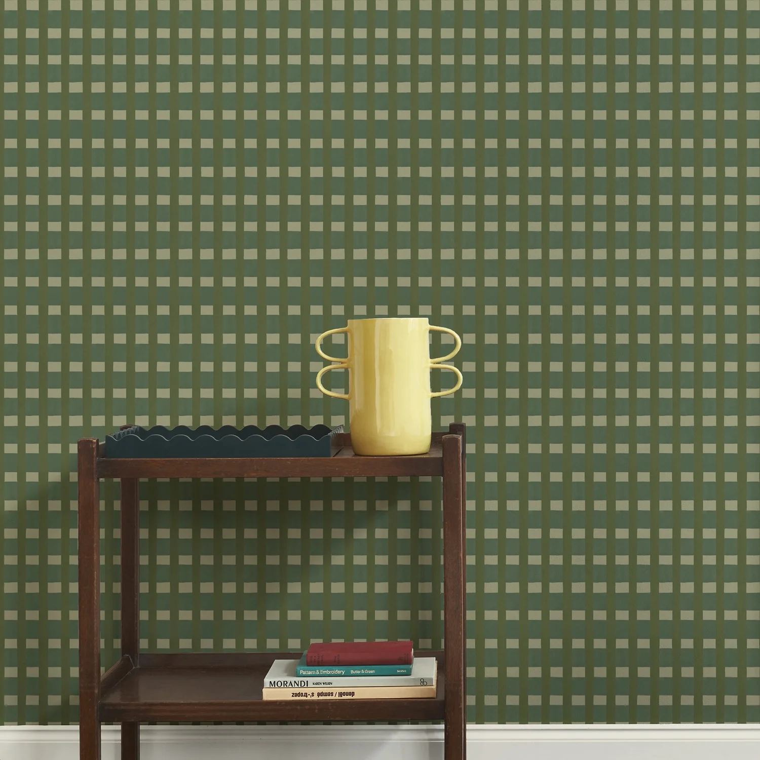 Arty Check Wallpaper - Pistachio — Imogen Heath Interiors