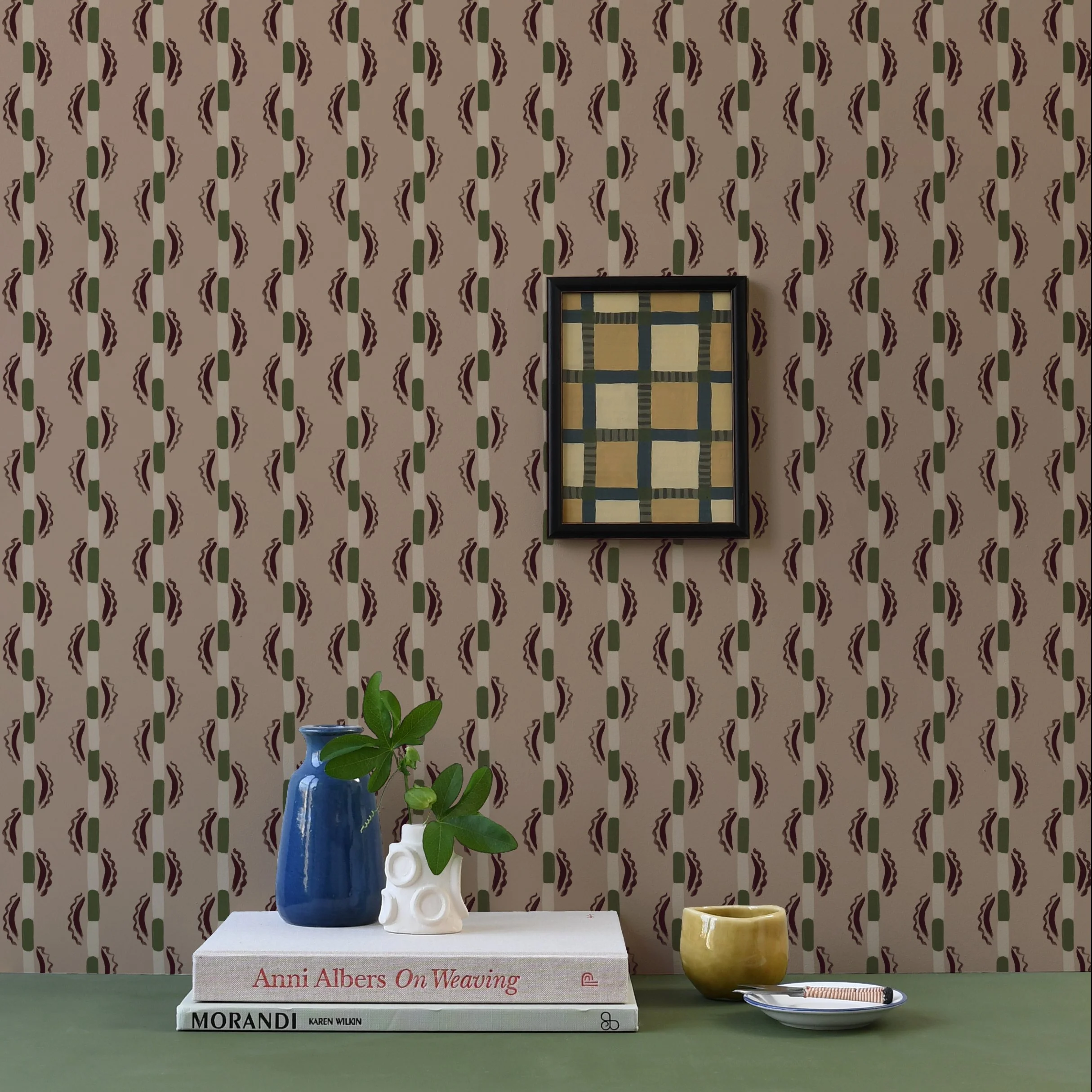 Susie stripe Sedum Imogen Heath Wallpaper