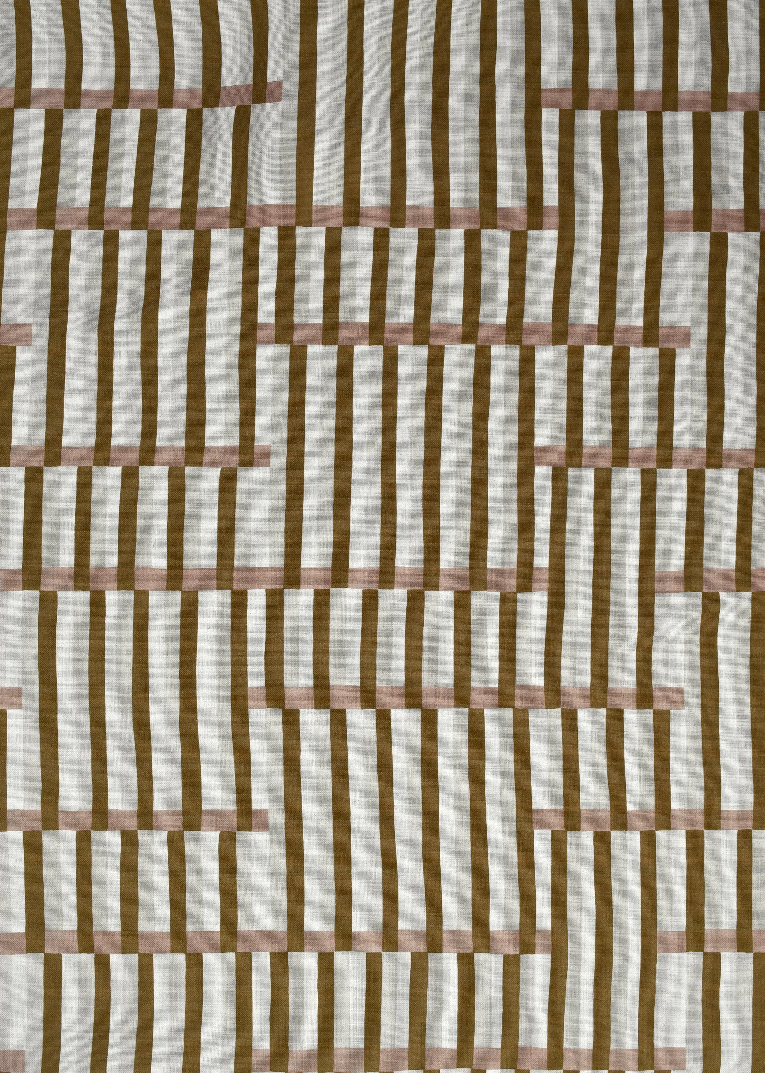 Anni Stripe Fabric - Olive — Imogen Heath Interiors