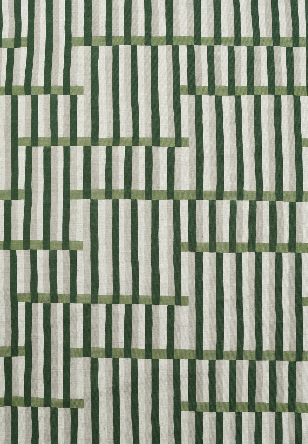 Anni Stripe Fabric - Olive — Imogen Heath Interiors