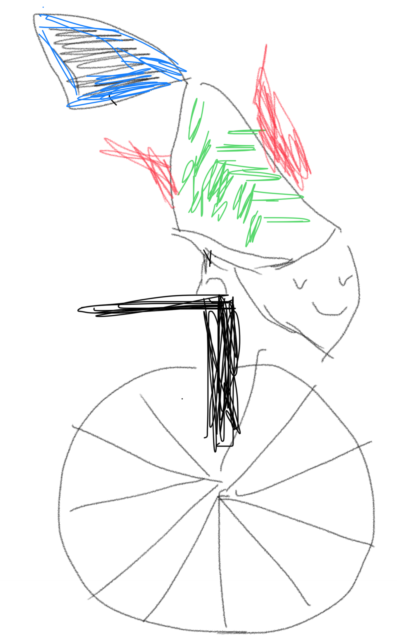 Credit: Nirupa FatFinger drawings on trusty iphone. Fish on a Unicycle
