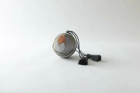 Robin purse (other birds available) Sterlng Silver frame, Silk, Hand embroidered. Diameter 70mm. Made to order - POA