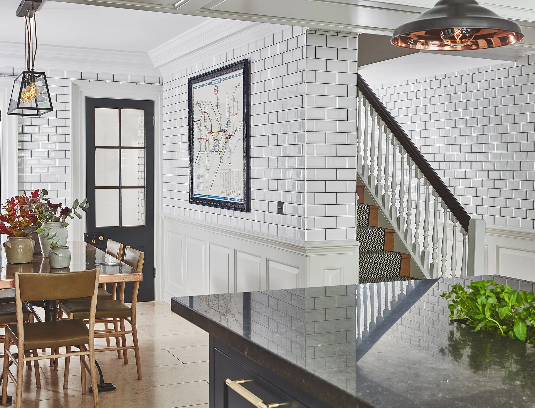 Private Residence | Soho Kitchen - Antique London Tube Map Interior Design: Anna Hewitson Design
