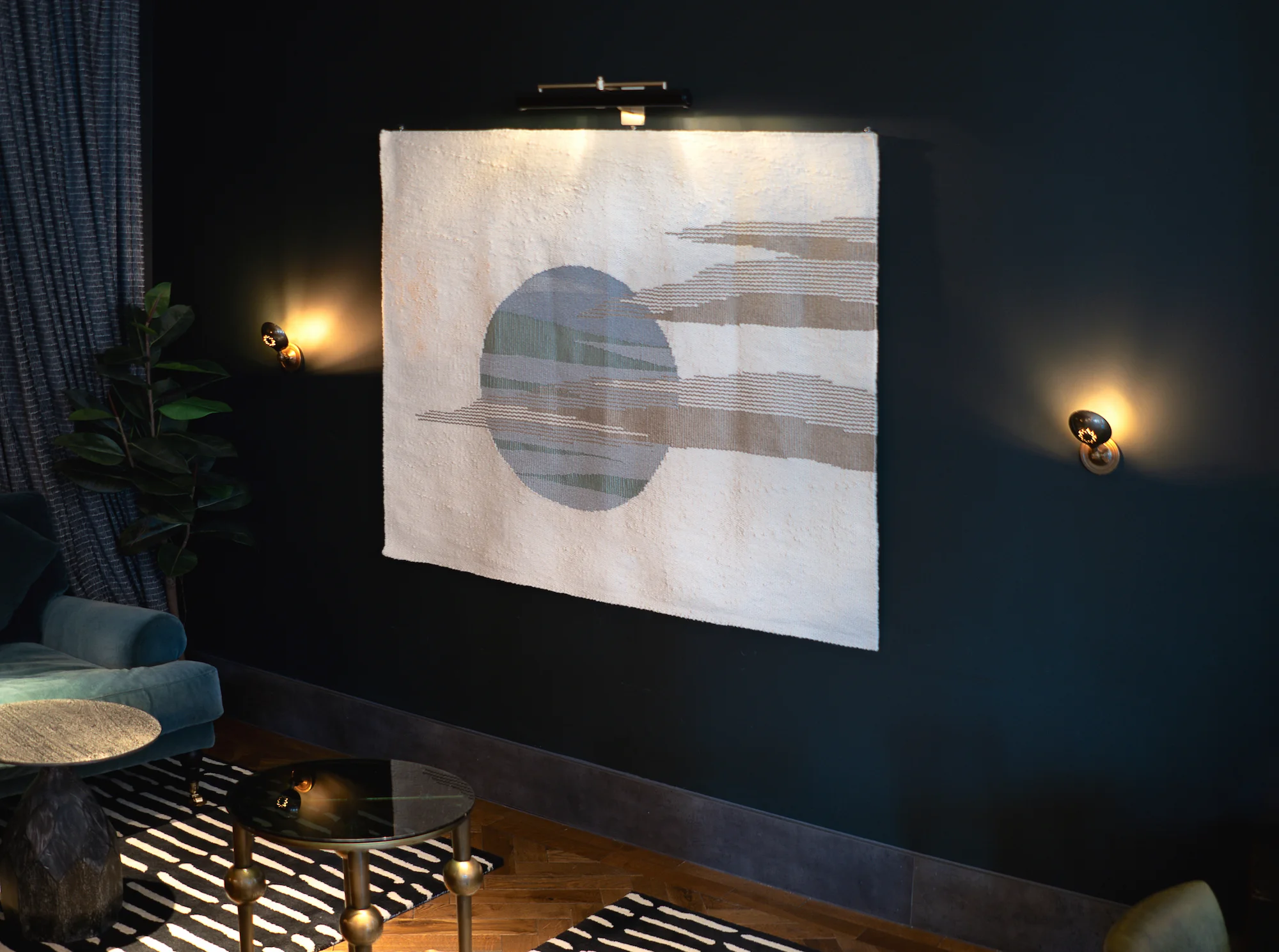 Tivoli Cinema | BathBar Area - Hand Woven TapestryInterior Design: Run For The Hills