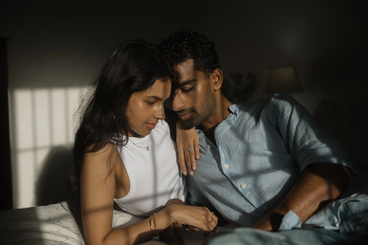 Manoj and Nimisha relaxing together at their accommodation in São Miguel, Azores after their surprise proposal
