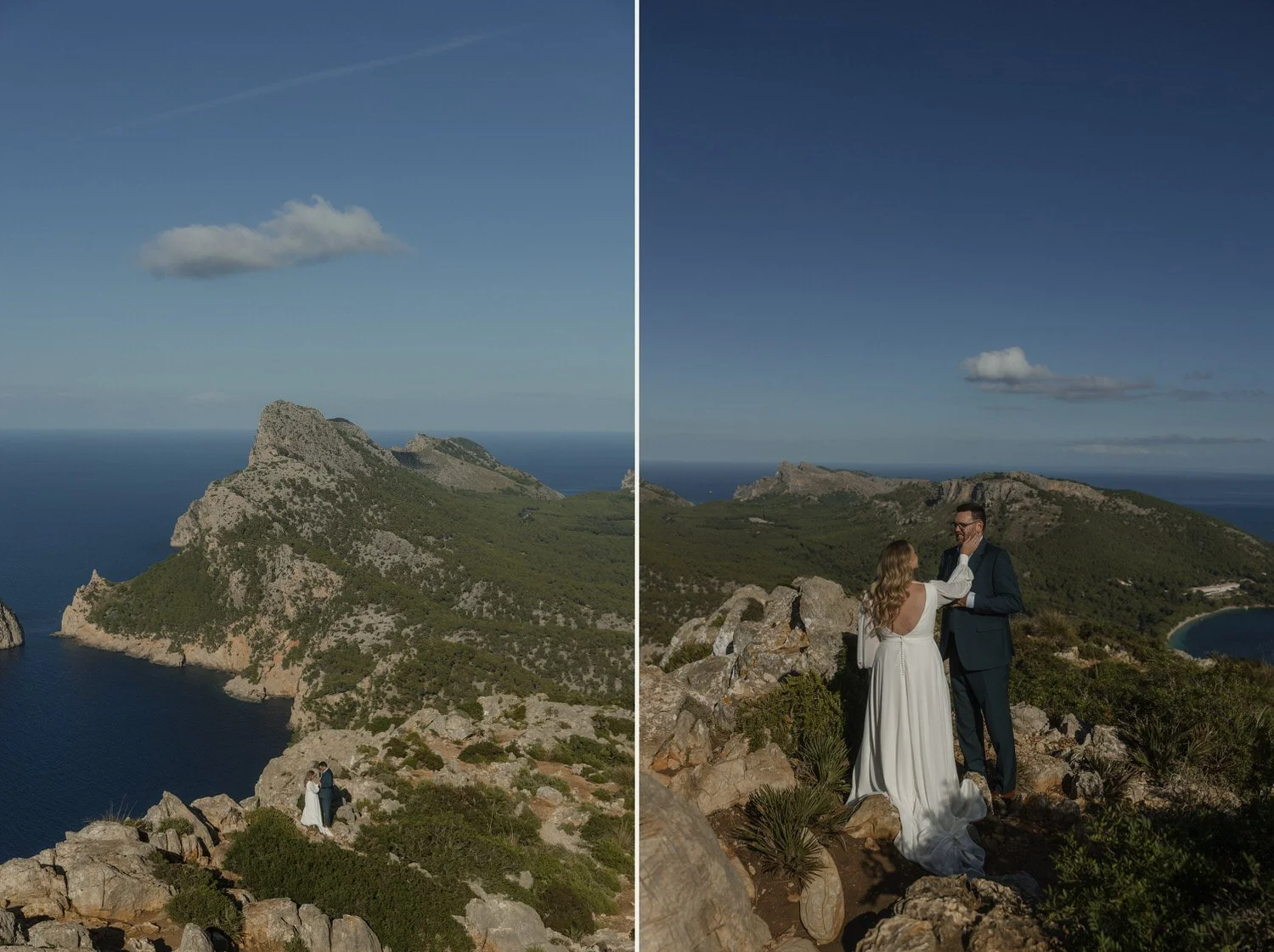 Mallorca elopement at Cap de Formentor with dramatic sea cliffs and emotional wedding vows – luxury destination wedding photography in Spain