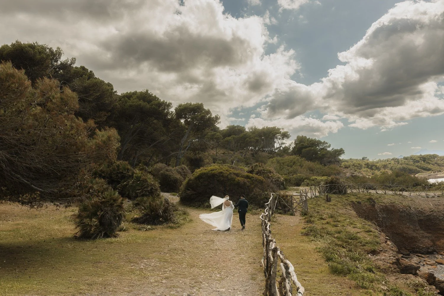 Coastal landscape in Mallorca during a two-day elopement, overlooking the Mediterranean Sea and secluded coves.
