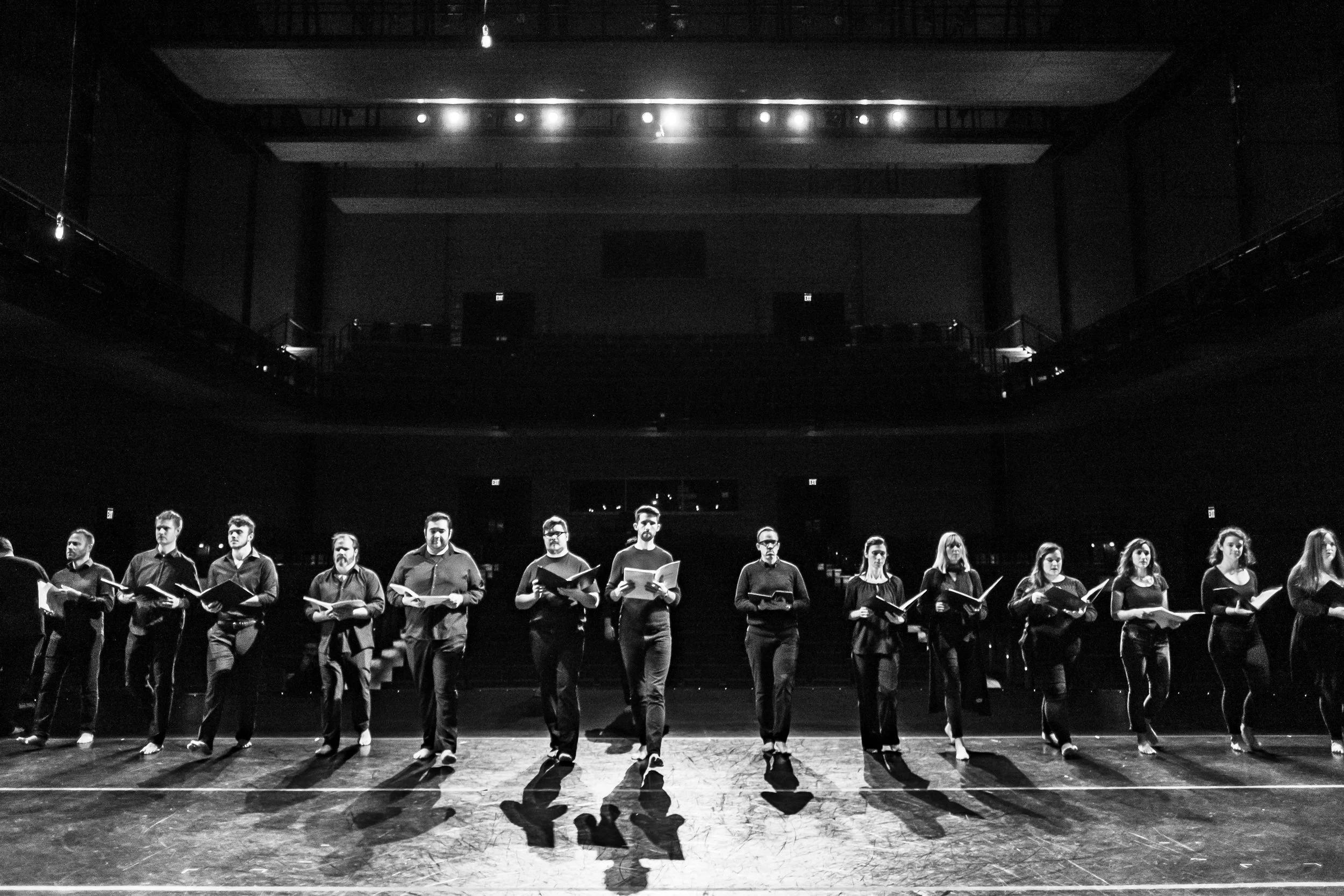 Moving from the first movement formation to our upstage position. Photo: Dickie Hill
