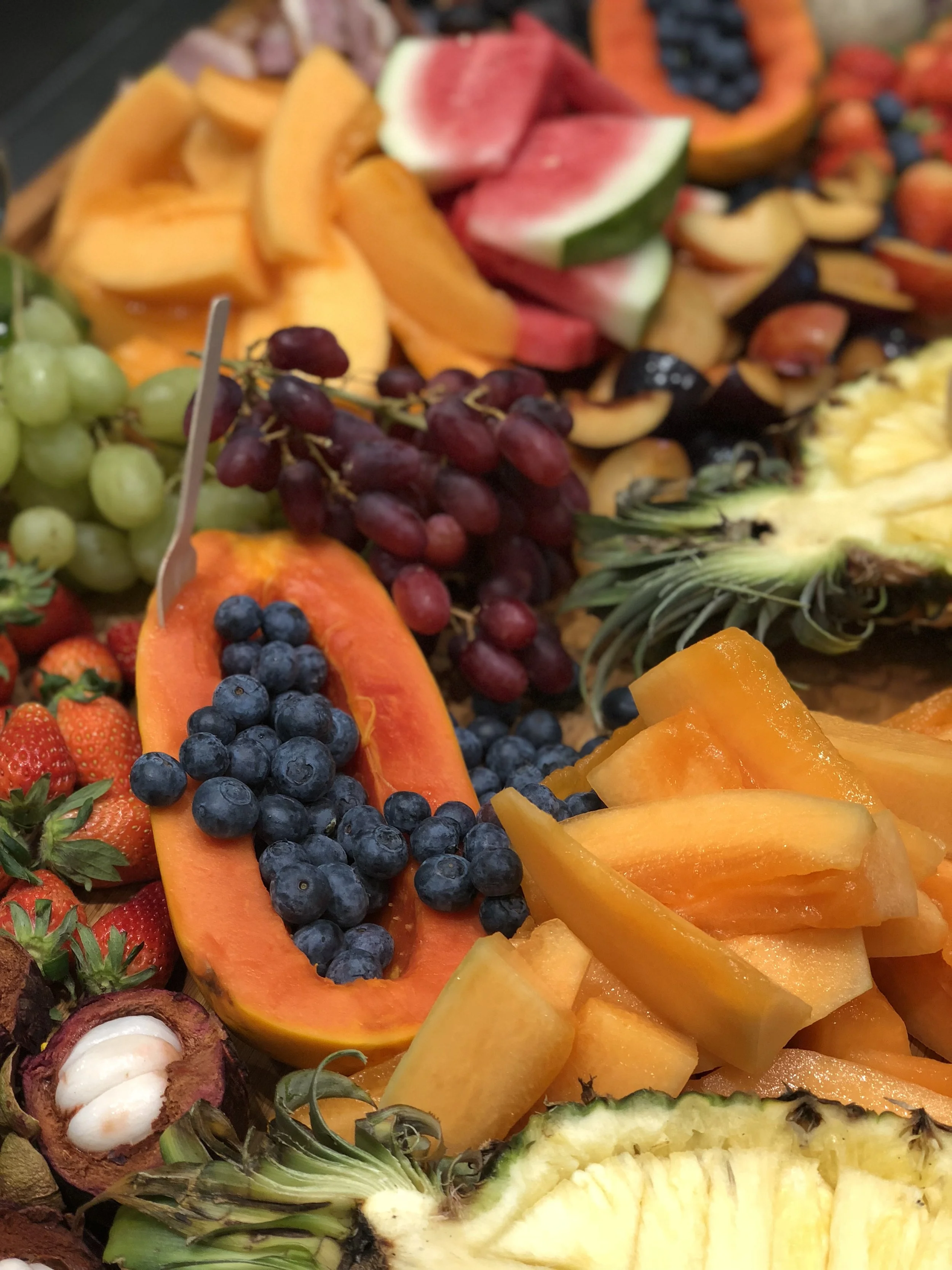 Organic Fruits as part of a long Grazing Table for 500 Pax.