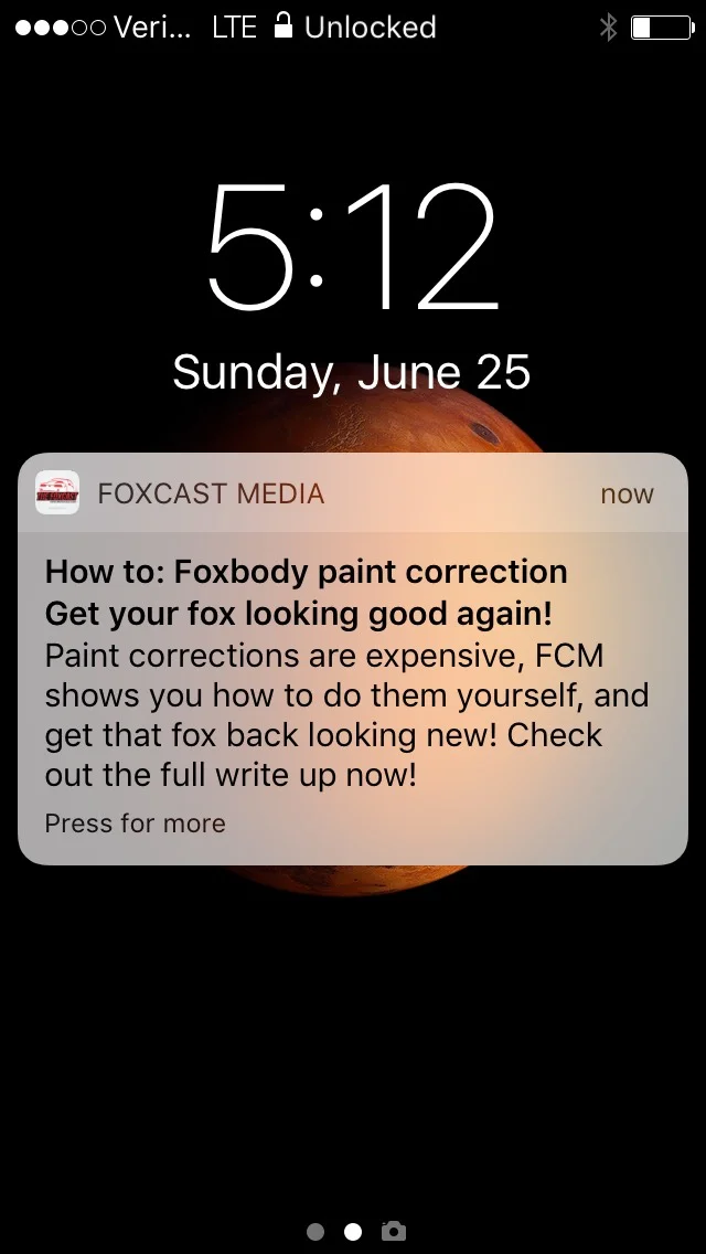 Push notifications for our mobile app go directly to users phones. Available in the iTunes app store, and Google Play Store, this puts FCM on the cutting edge of automotive media.