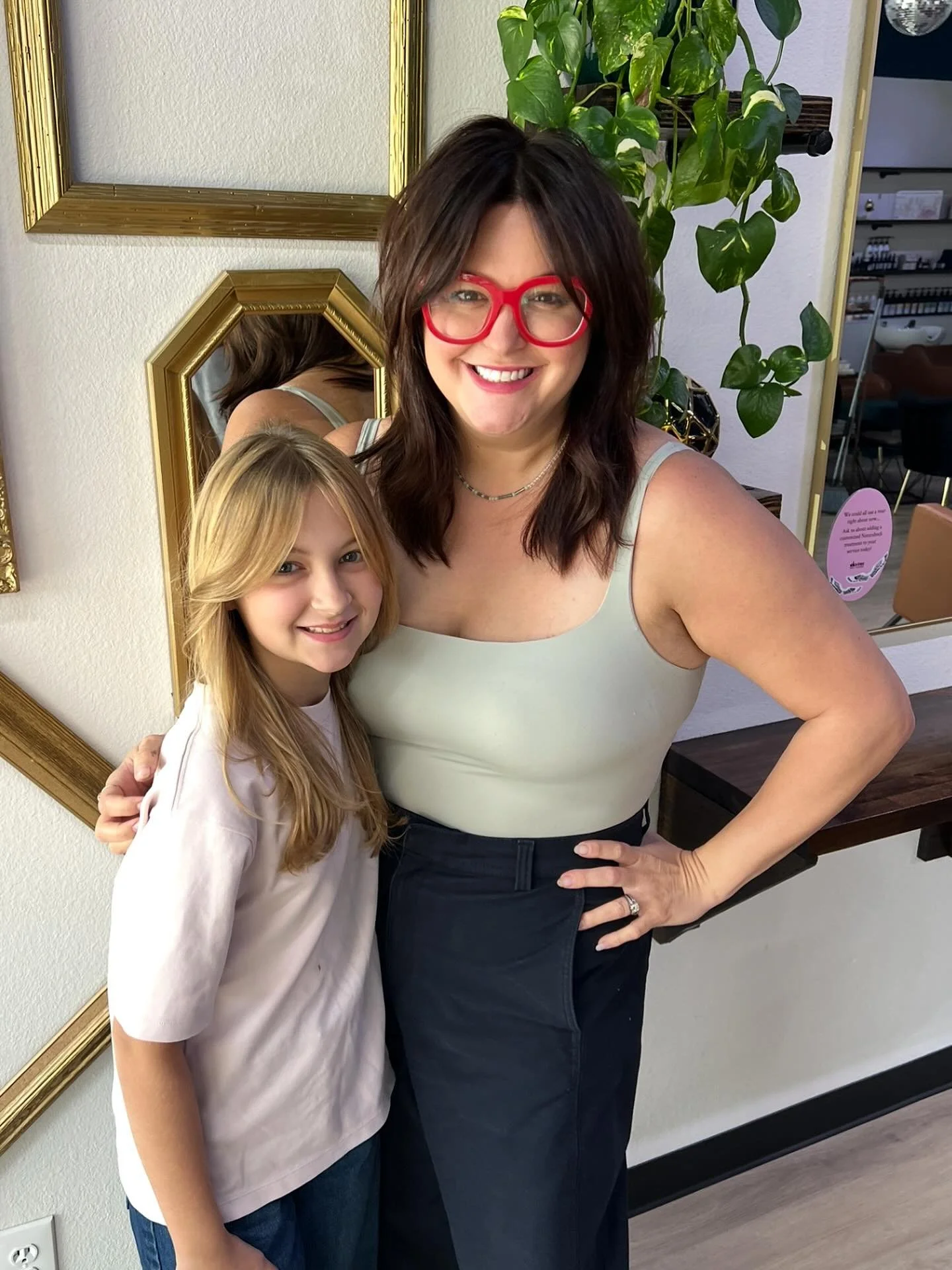 Mother daughter day at the salon! Getting freshened up for a fabulous fall! Thanks @emily_scherer for always trusting us with y&rsquo;all&rsquo;s hair! 🥰😘

Mama by @the.meli.g and her little by @isabelshairinpirations 

Give us a text to book your 