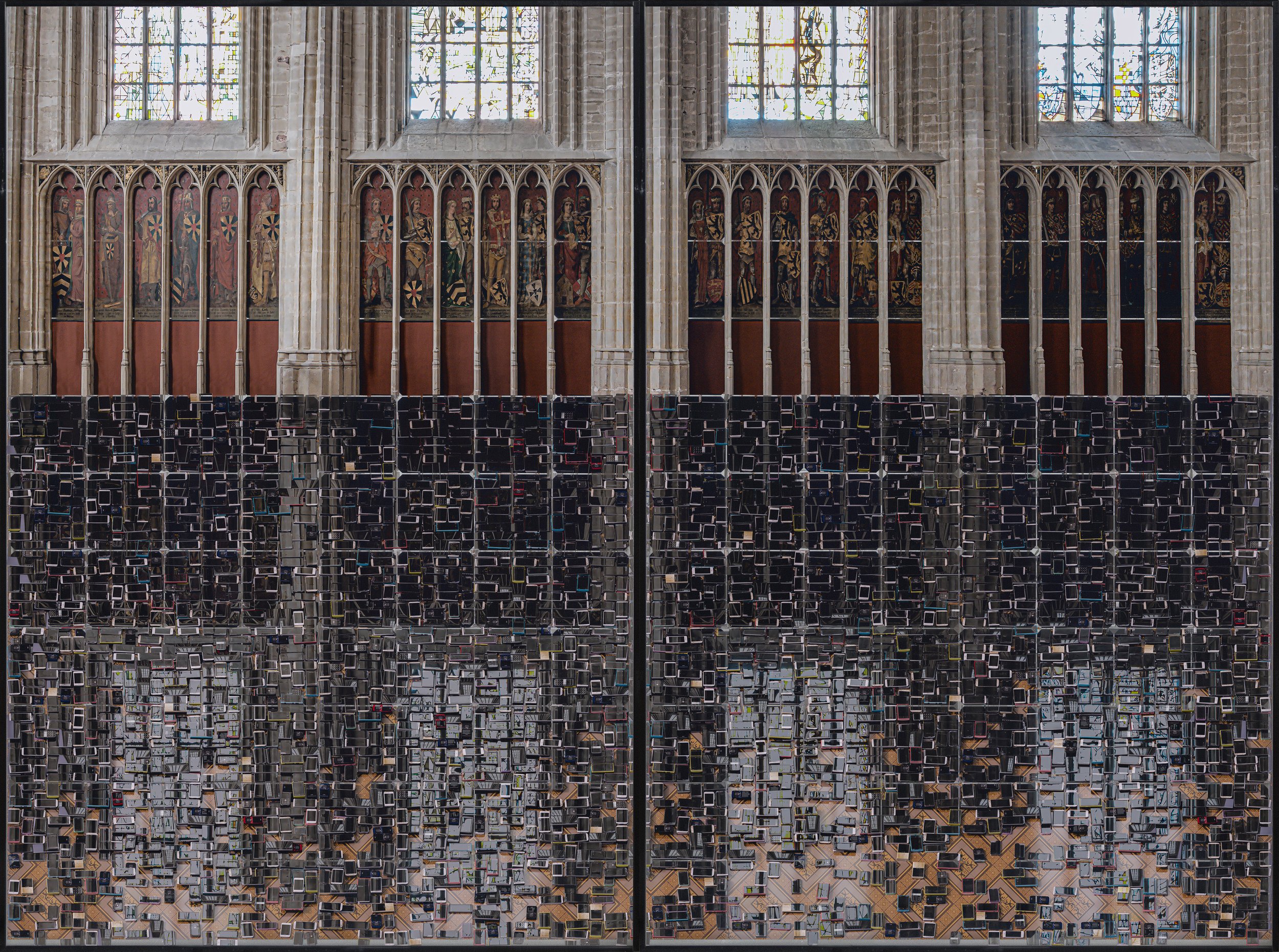  Solar05, 2025 (210cmx154cmx4cm) UV print on reclaimed solar panels 