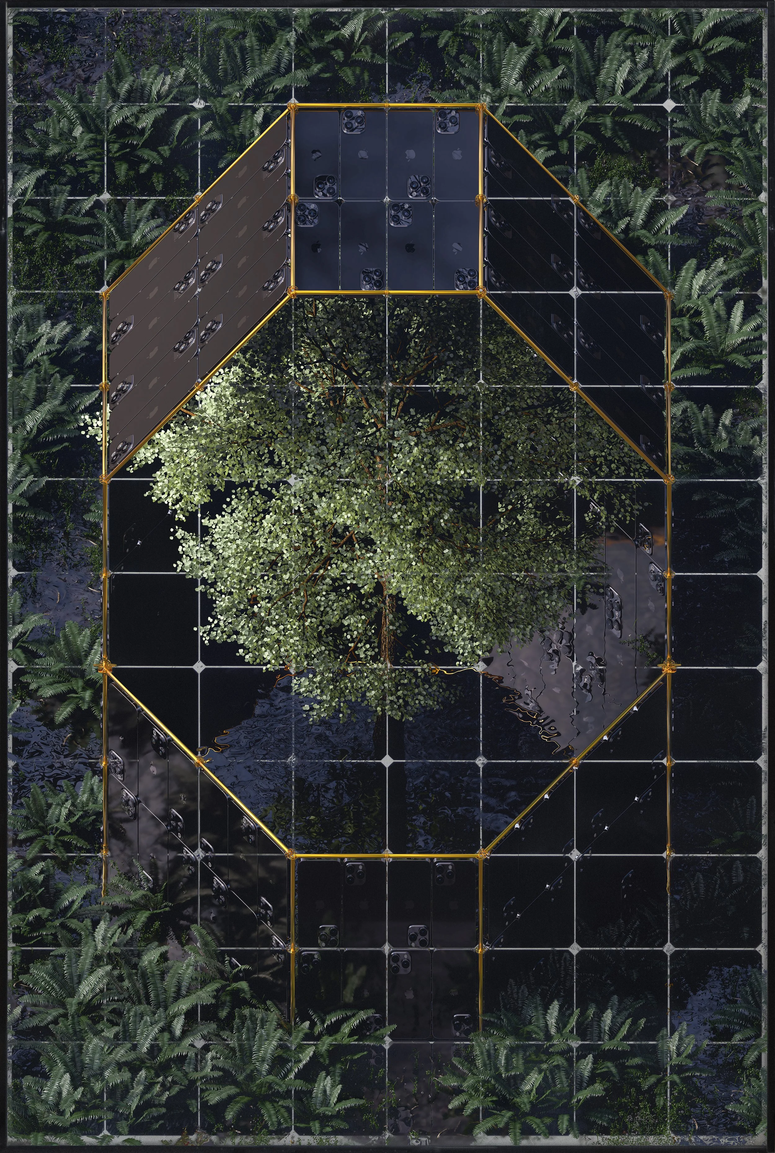  Solar06, 2025 (105cmx154cmx4cm) UV print on reclaimed solar panel 