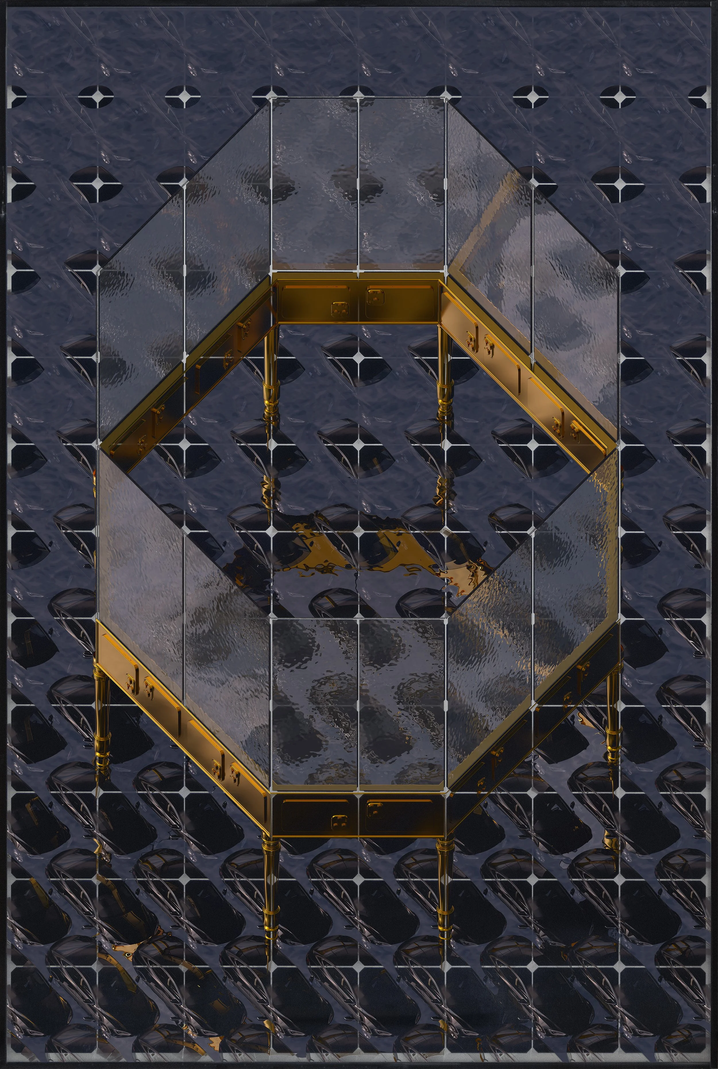  Solar07, 2025 (105cmx154cmx4cm) UV print on reclaimed solar panel 