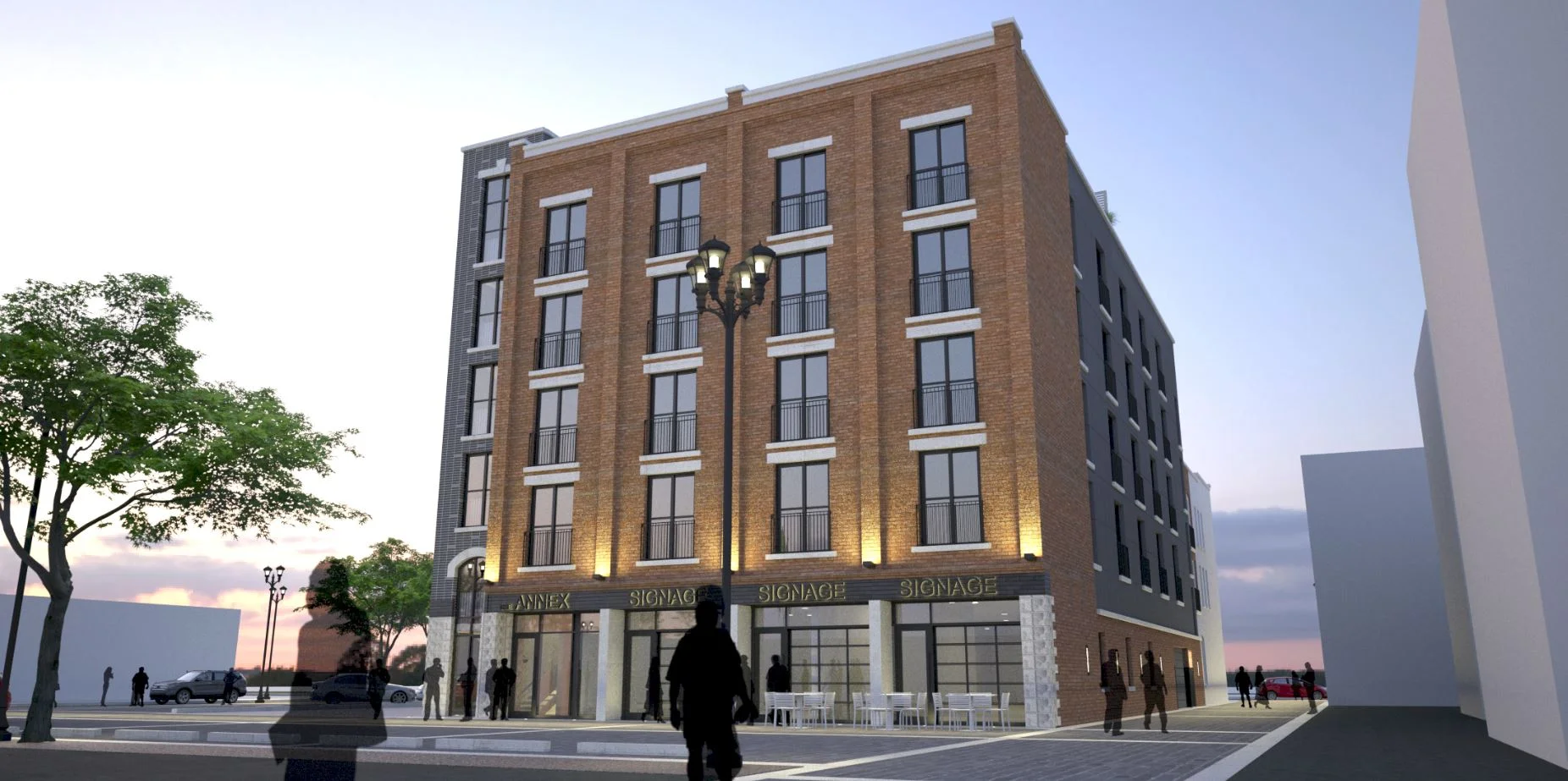 Crawford Block is a good example mixed-use urban redevelopment project. - Photo courtesy of Beljan Development