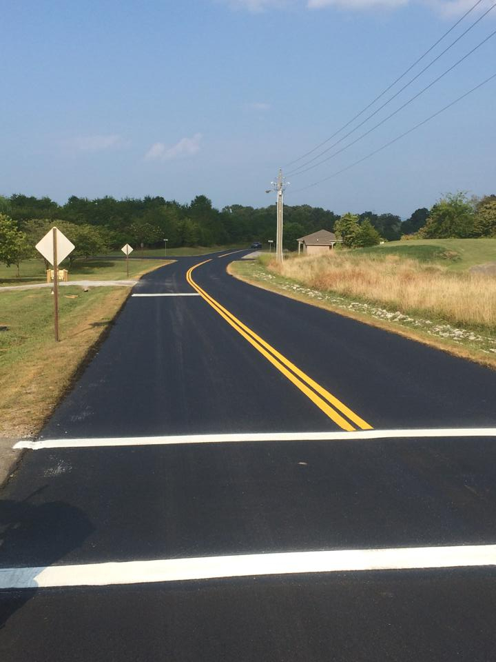 double line roadway striping