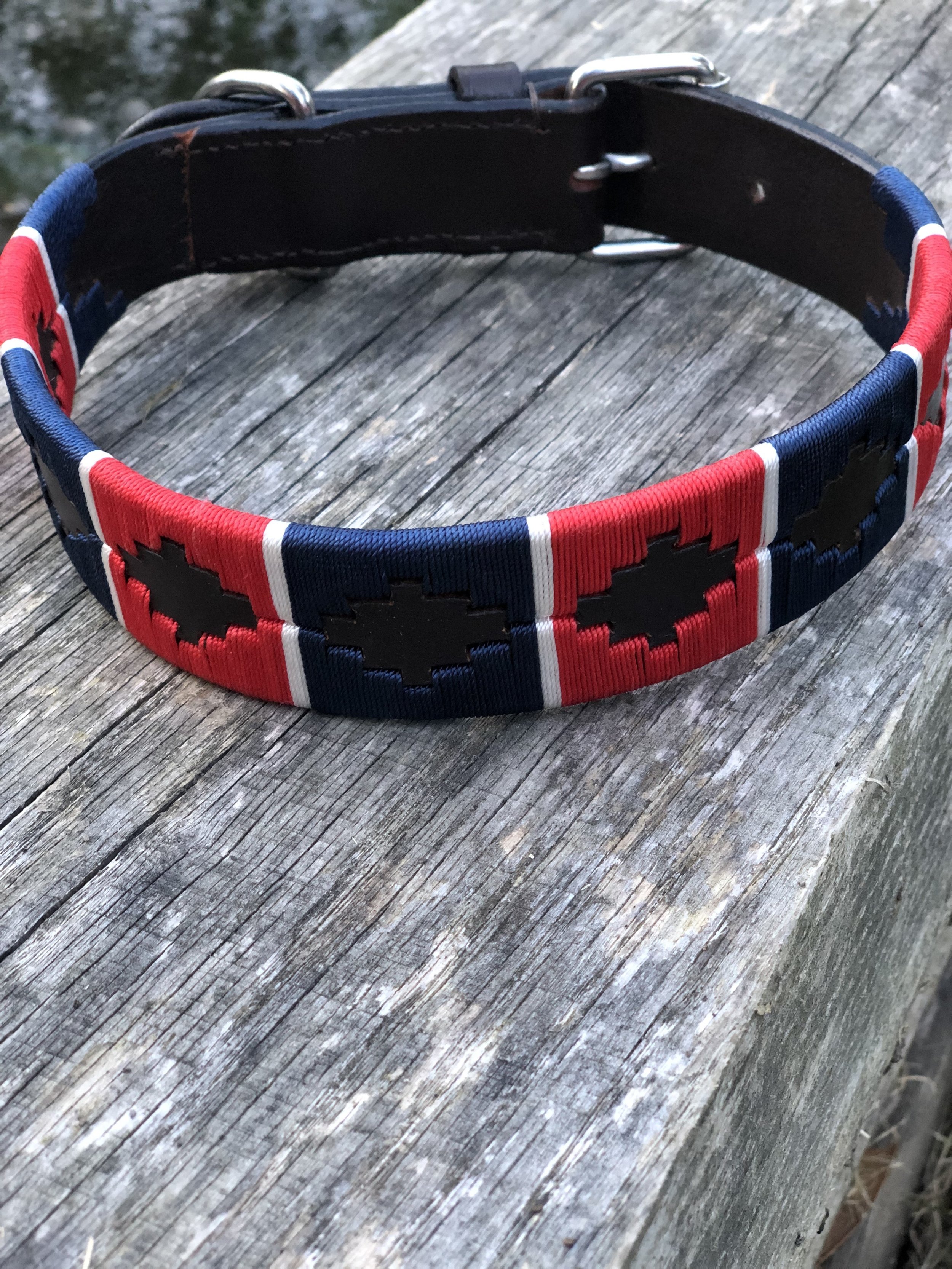 Polo Dog Collars Red, Blue, and White