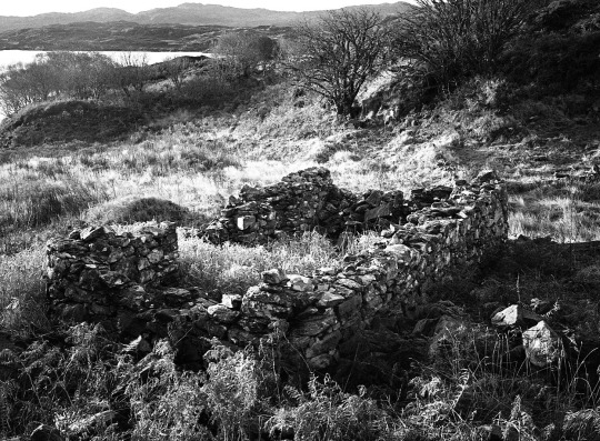   These pictures were made at or near Bailetonach, a settlement on Eilean Shona abandoned during the potato blight in the middle of the 1800′s. I used a medium format camera and black and white film.   Frank McElhinney 