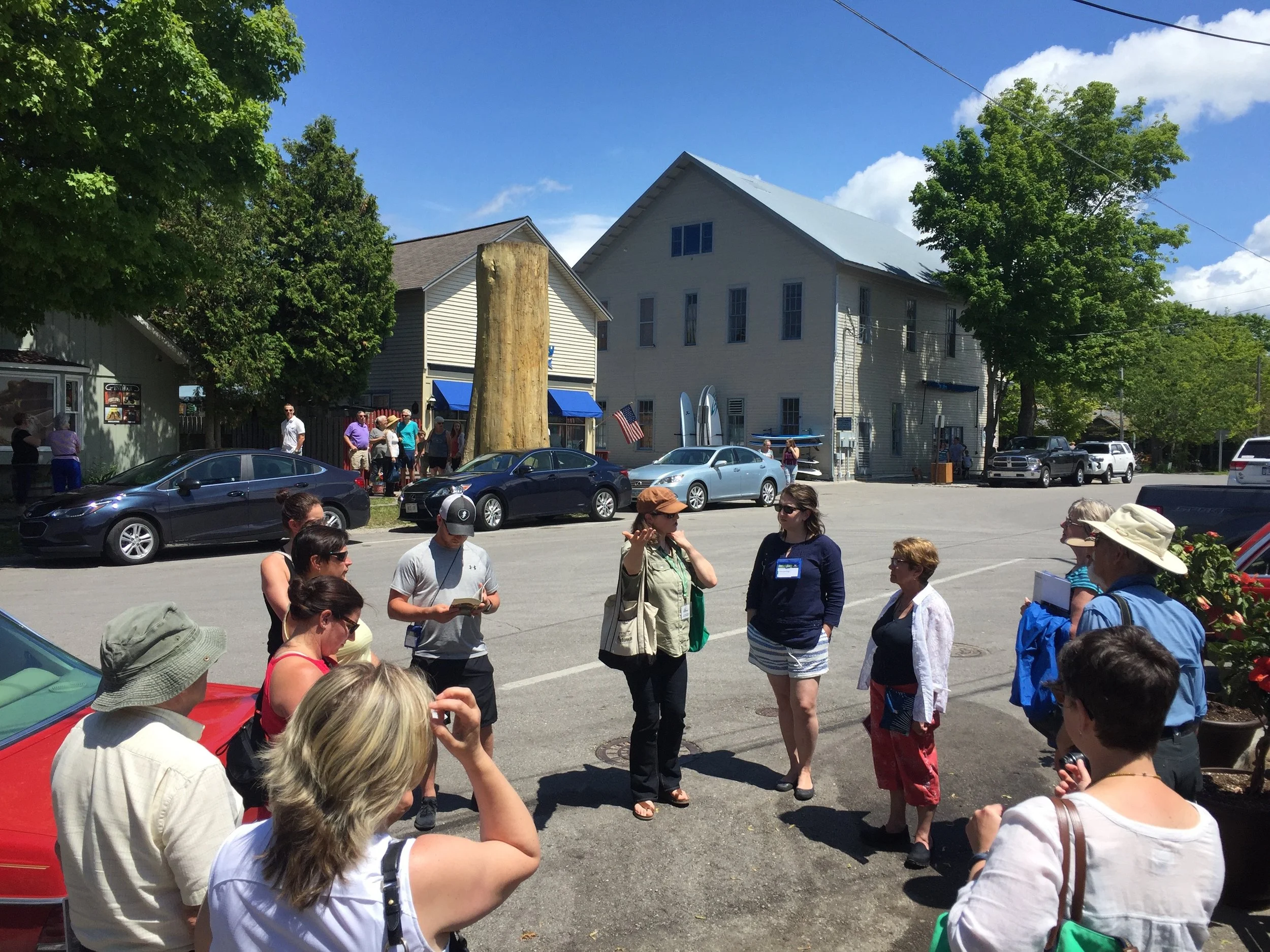 In Leland, MI, the group learns from the Amanda Holmes, Executive Director of Fishtown Preservation , a non-profit group dedicated to preserving the built and natural assets of this unique harbor community.