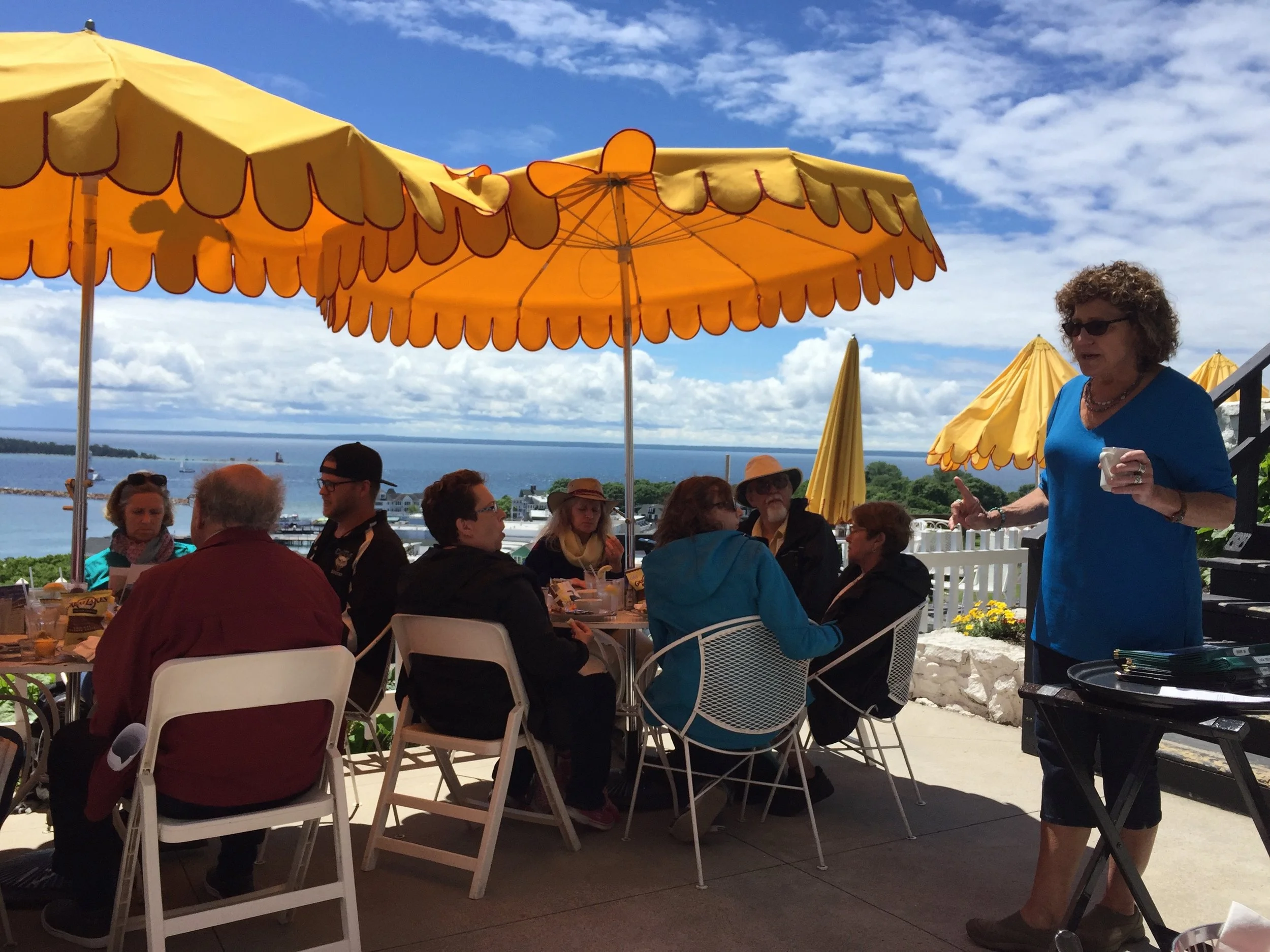 The group ended their tour on Mackinac Island's historic Fort Mackinac, learning about the history and elements of the tourism experience.