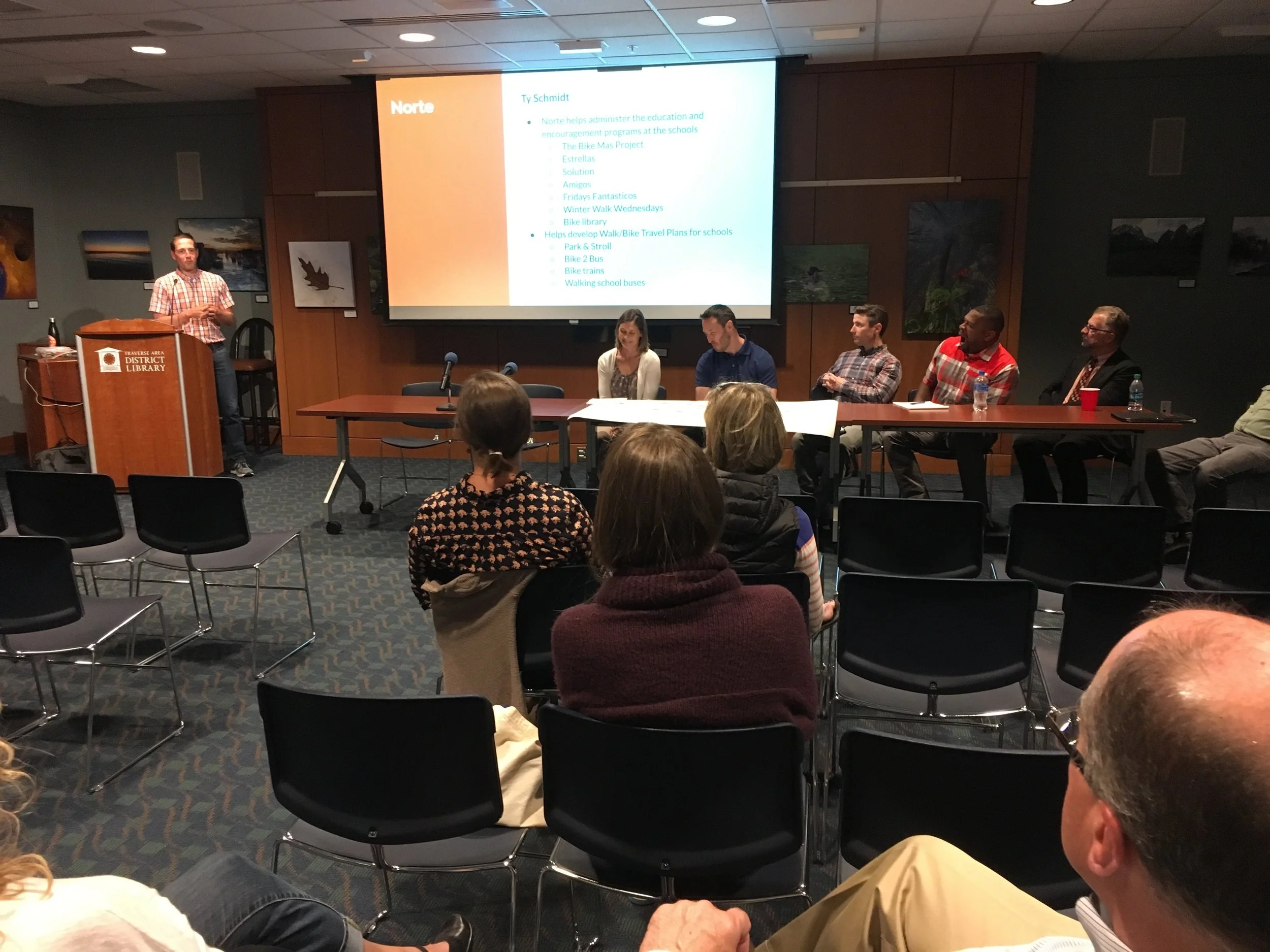 Ty Schmidt of NORTE kicks off the community conversation at our local public library.