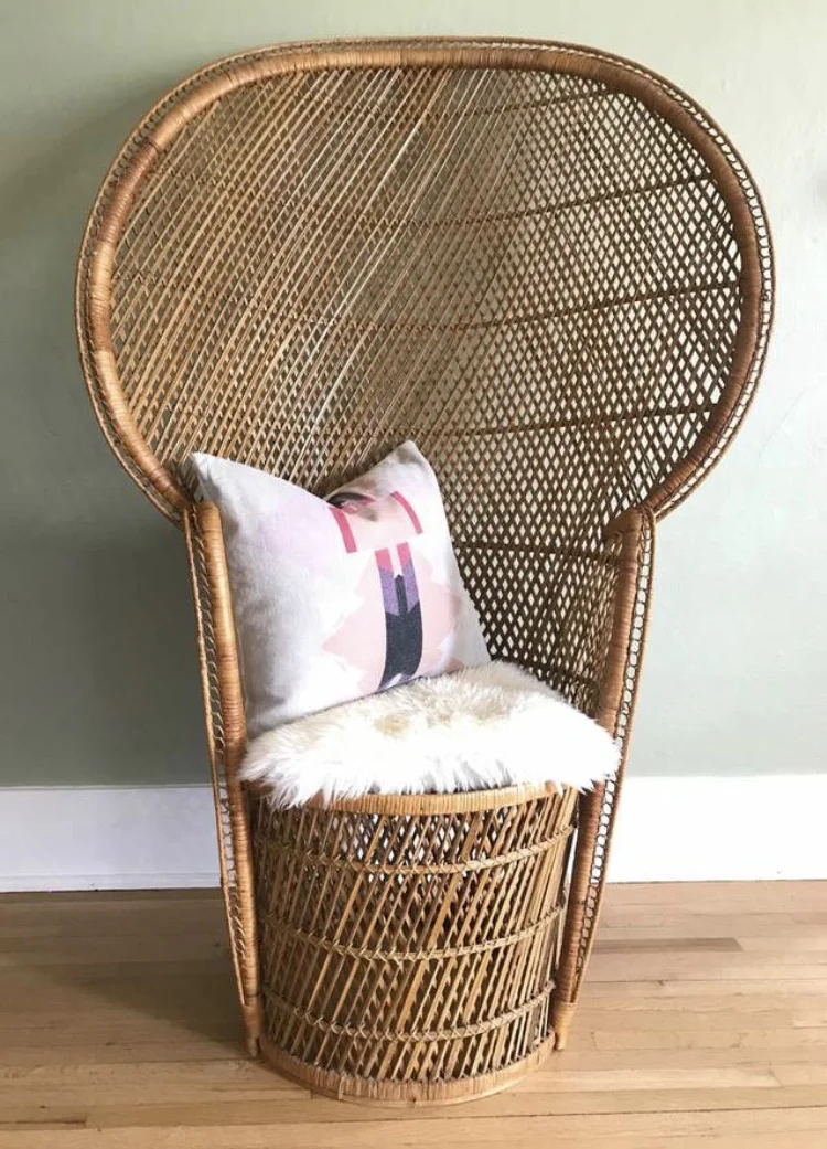 Rattan Chair Peacock Back Chair Iconic Vintage Rattan Peacock