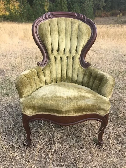 Sage Victorian Throne Chairs