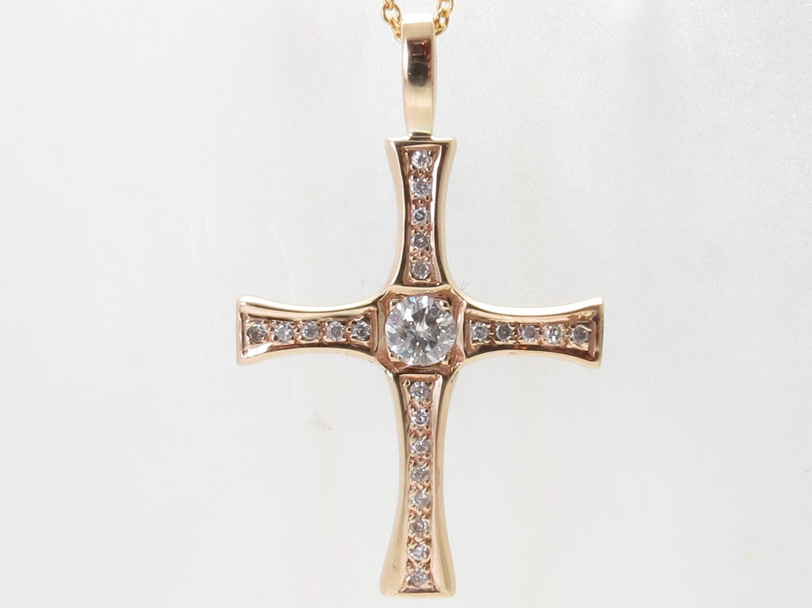 Cross Made from family wedding ring gold and heirloom diamonds