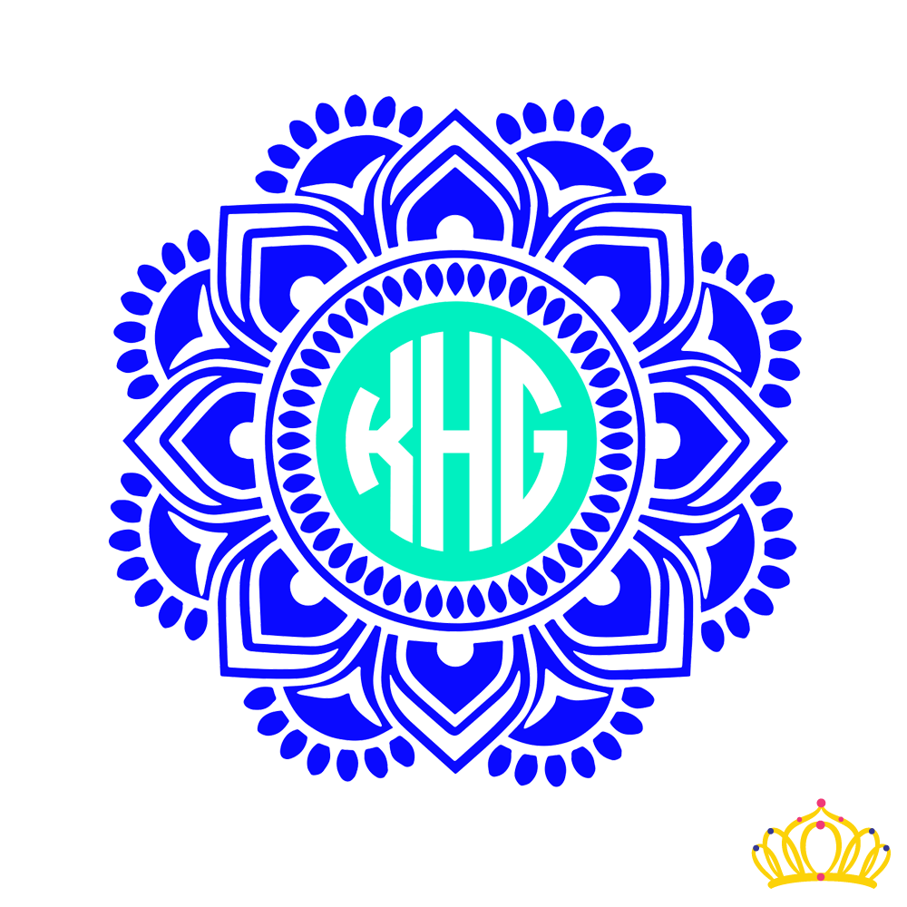 Dash of Flair Custom Reverse Mandala Monogram Decal