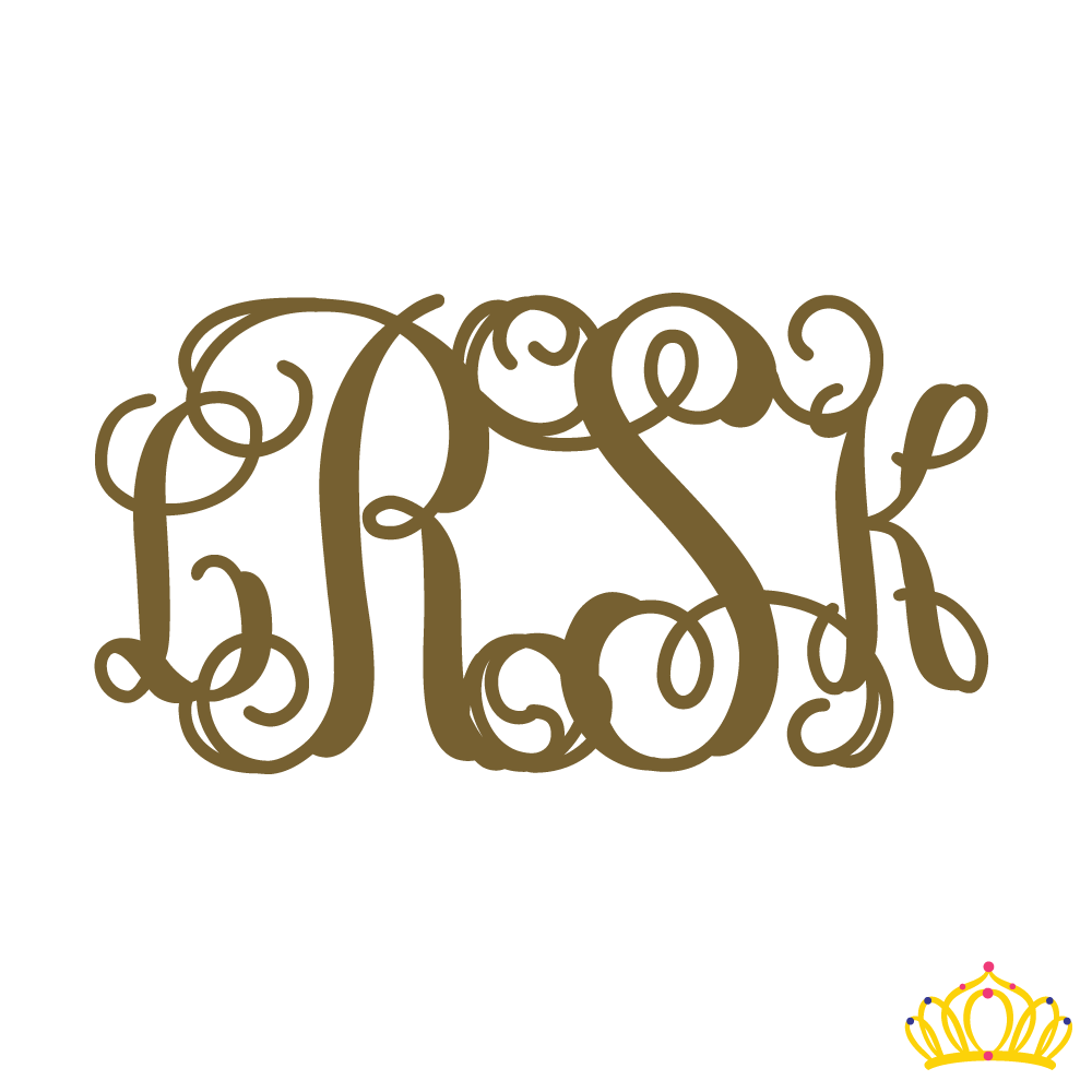 Dash of Flair Four Initial Monogram Decal