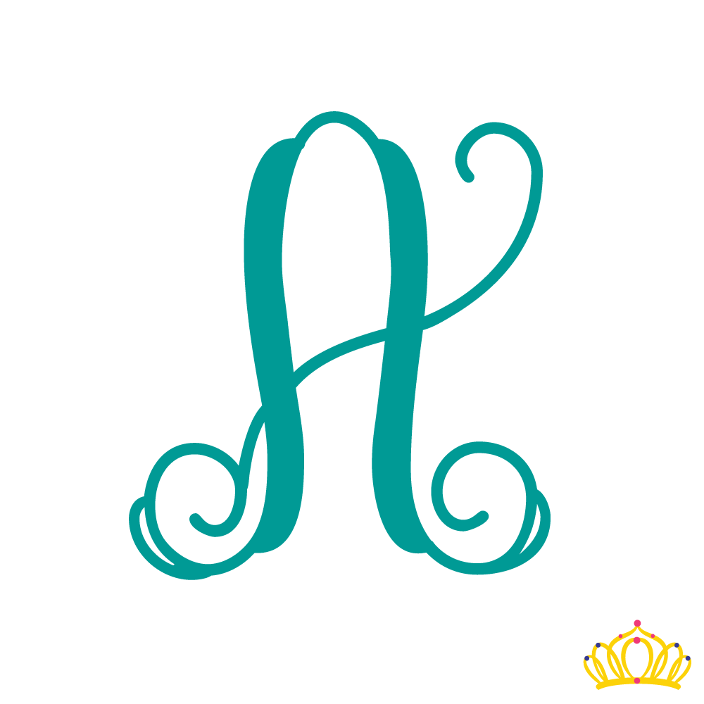 Dash of Flair Single Initial Vine Monogram Decal