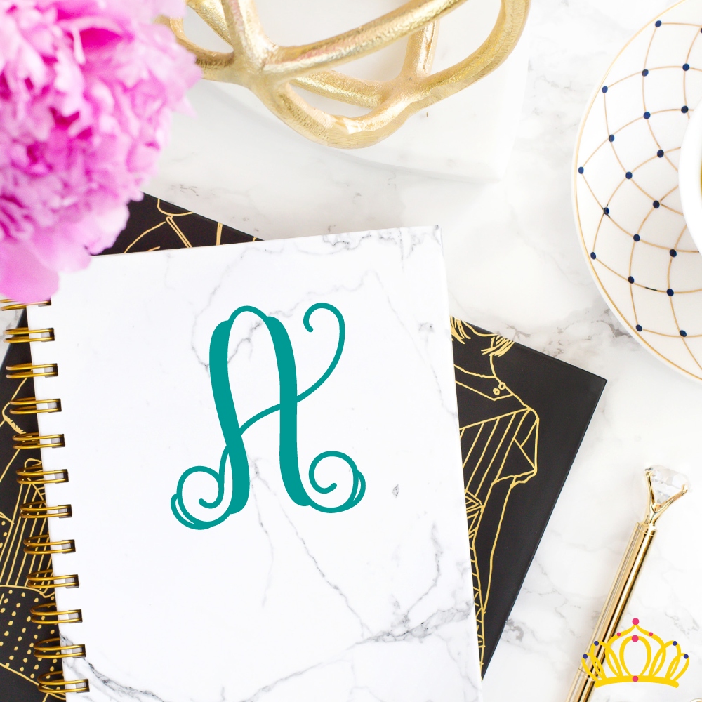 Dash of Flair Single Initial Vine Monogram Decal