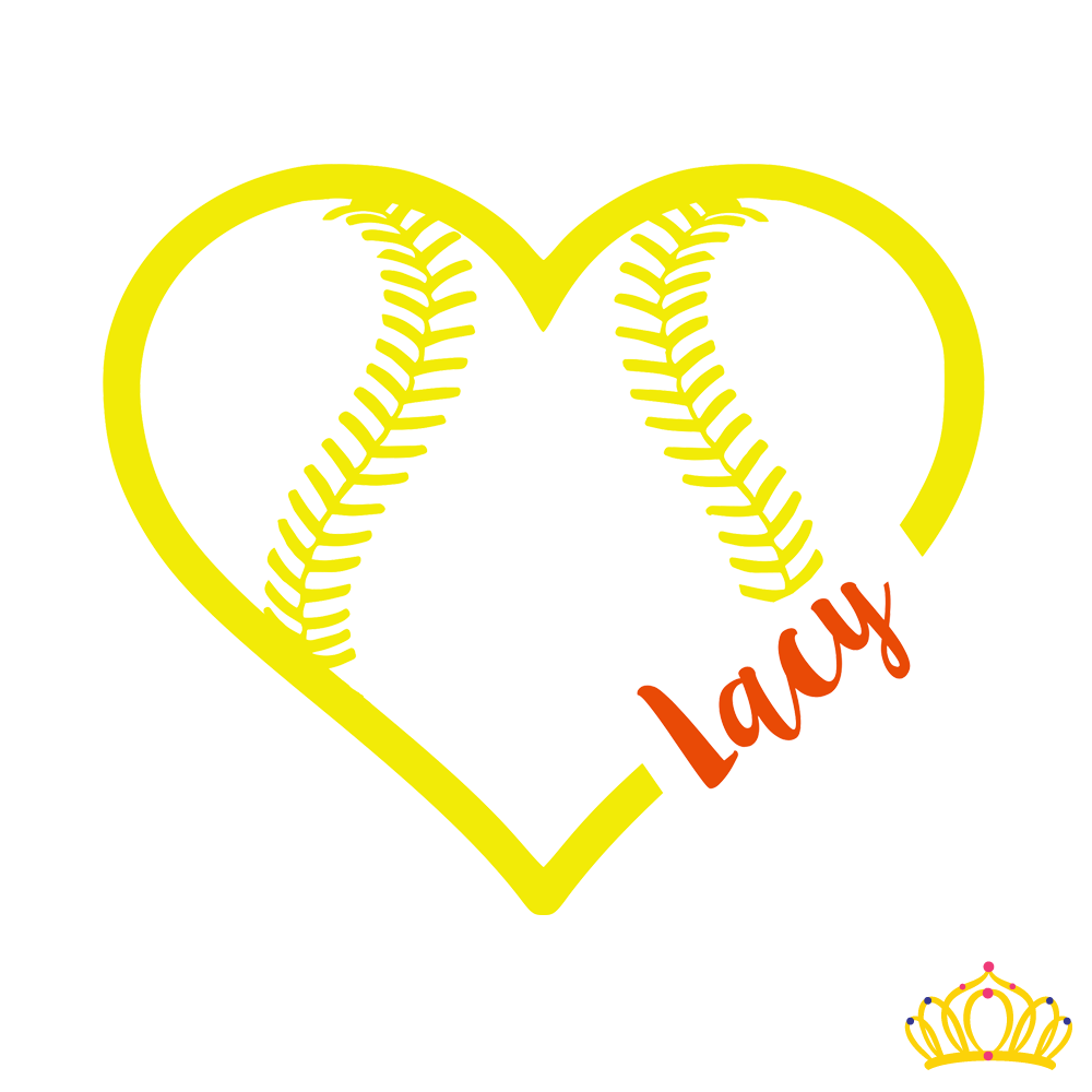 Dash of Flair Baseball/Softball Heart Name Decal