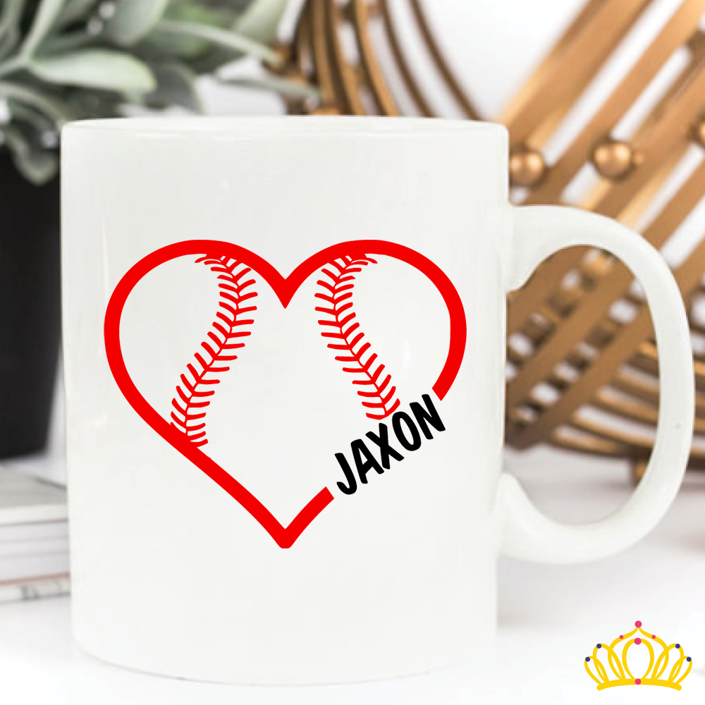 Dash of Flair Baseball/Softball Heart Name Decal