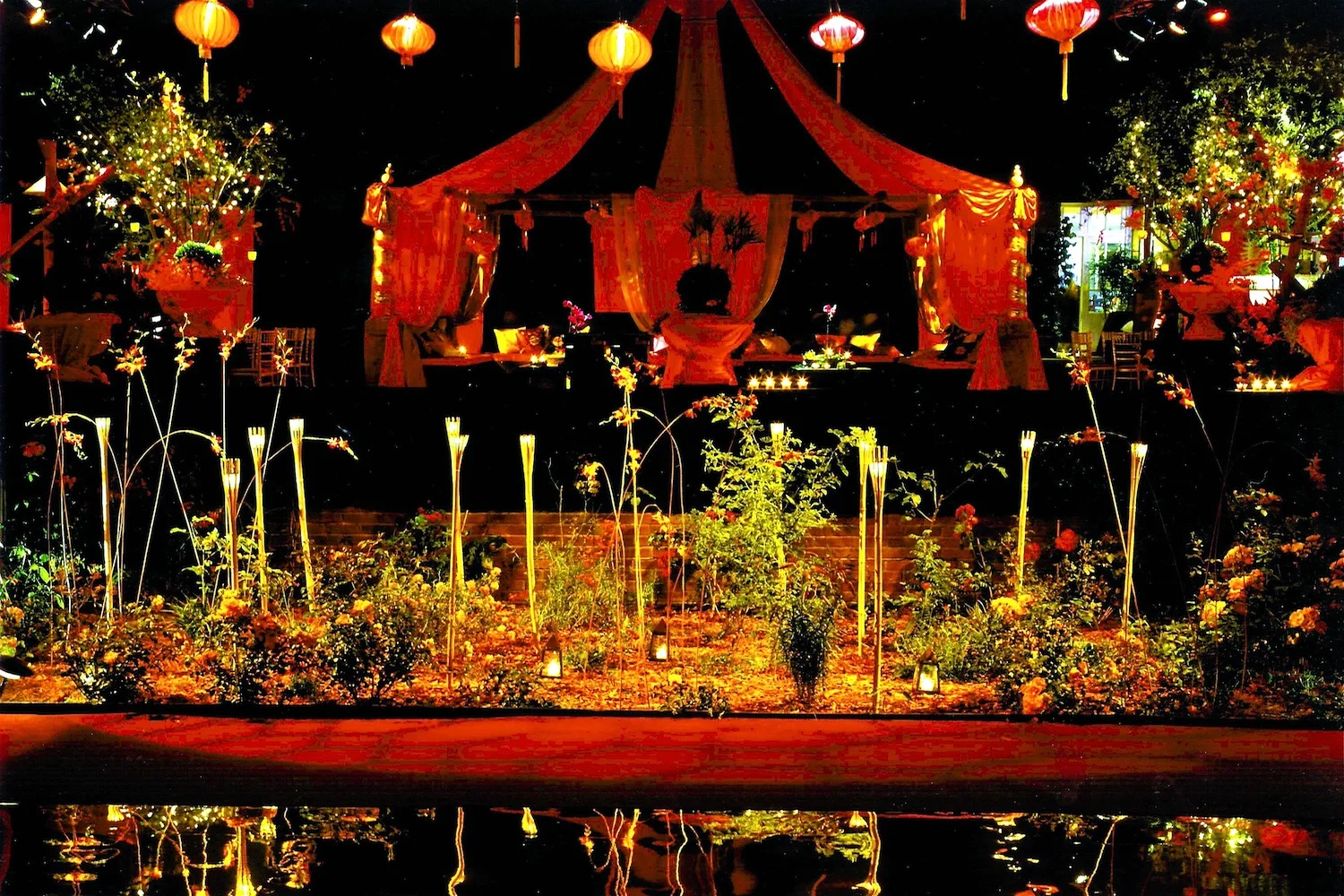  Oriental Pagoda within a&nbsp; large black lined marquee: Private client 