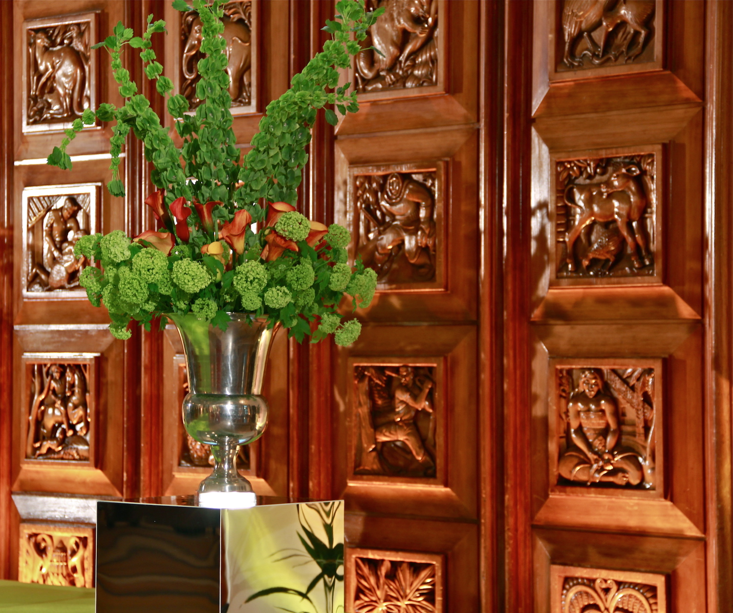  RIBA Gallery Launch Event: Lime green and terracotta colour palette selected to compliment to surroundings and brand colours 