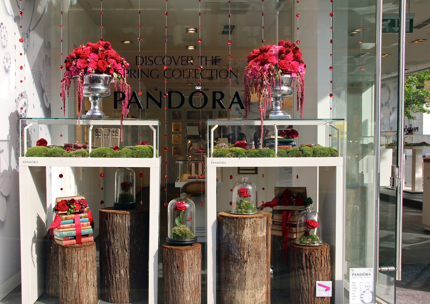  Pandora: Chelsea in Bloom. Beauty &amp; the Beast themed window and in store display for the Chelsea Flower Show 