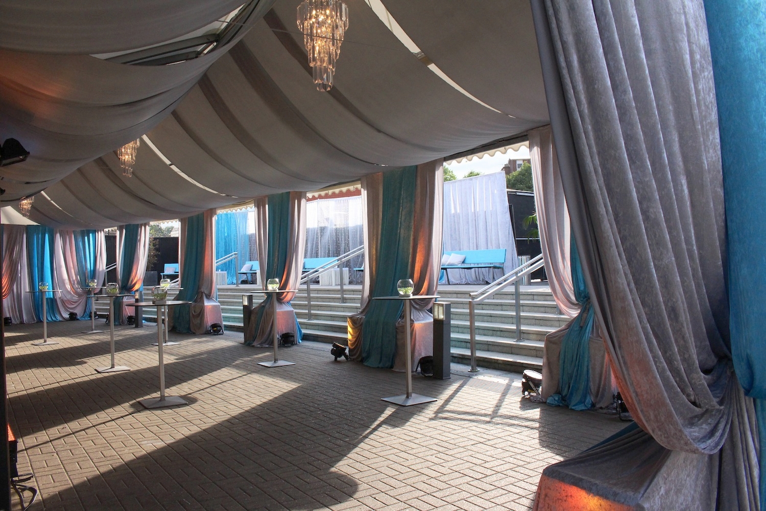  Canopied Marquee - for G-Research in their in corporate colours @ The Roundhouse 