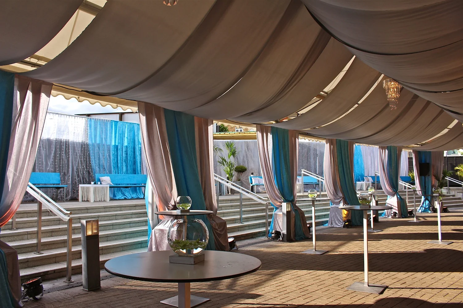  Canopied Marquee - for G-Research in their in corporate colours @ The Roundhouse 