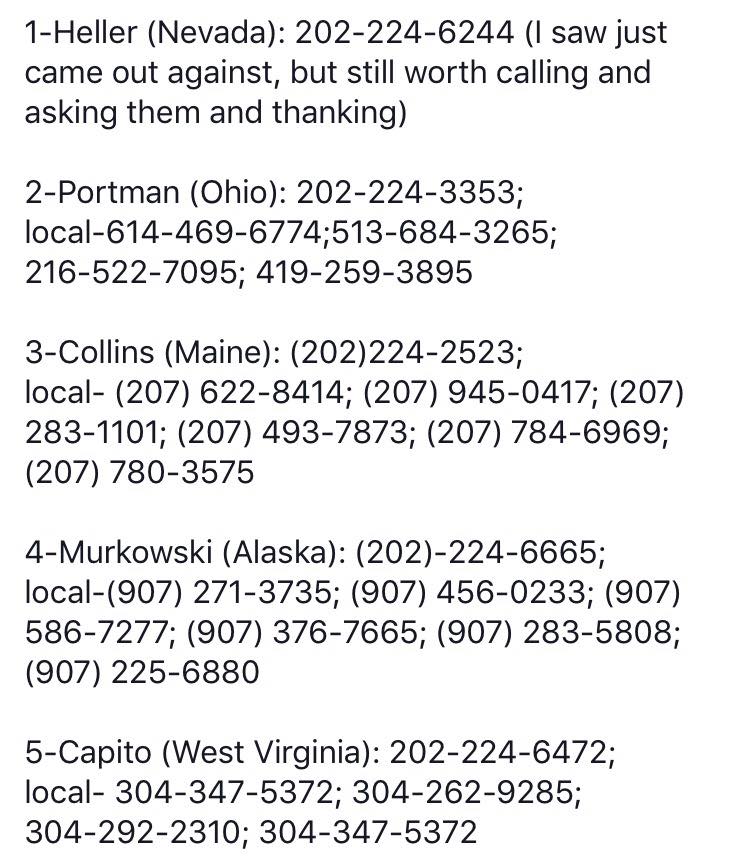 Most important Senators to influence as of NOW.
