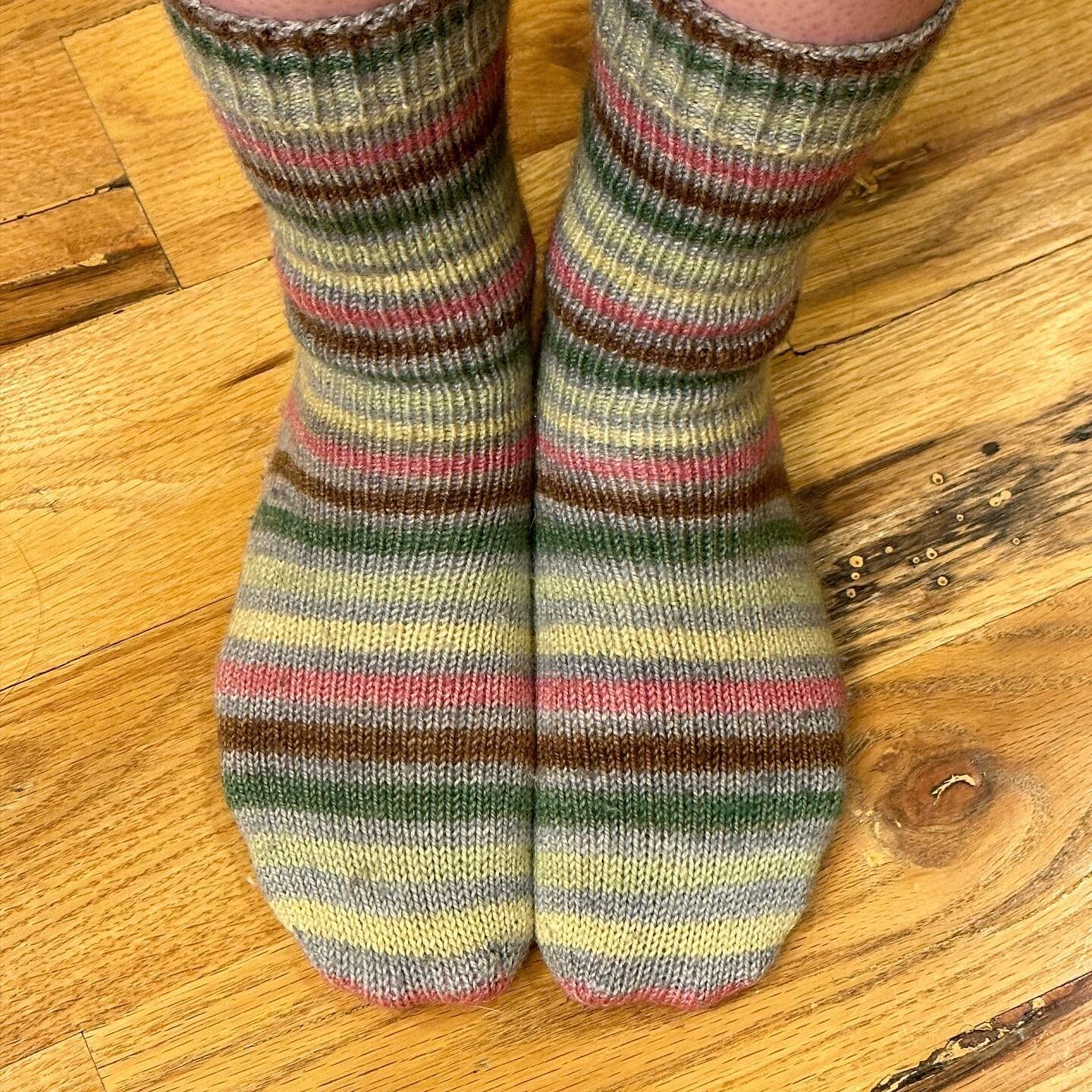 Today was a quiet one after hosting a work event at our house last night till the wee hours, so for Day 13 of #MeMadeMay it&rsquo;s handknit socks - these are some older simple stockinette socks knit in @quaerefibre. I wear handknit socks most days, 